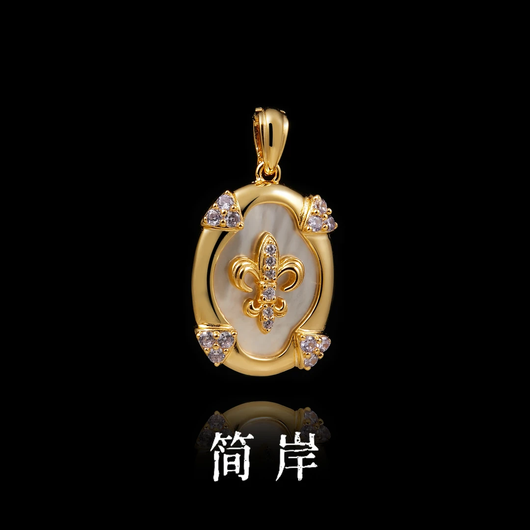 吊坠925银合成锆石 鸢尾花开吊坠单吊坠