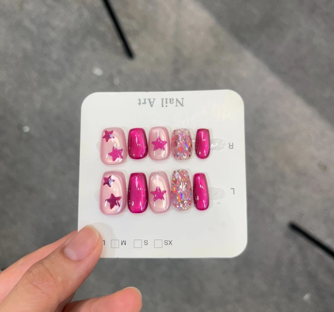 万人迷 设计师定制轻奢纯手工穿戴甲-可重复使用