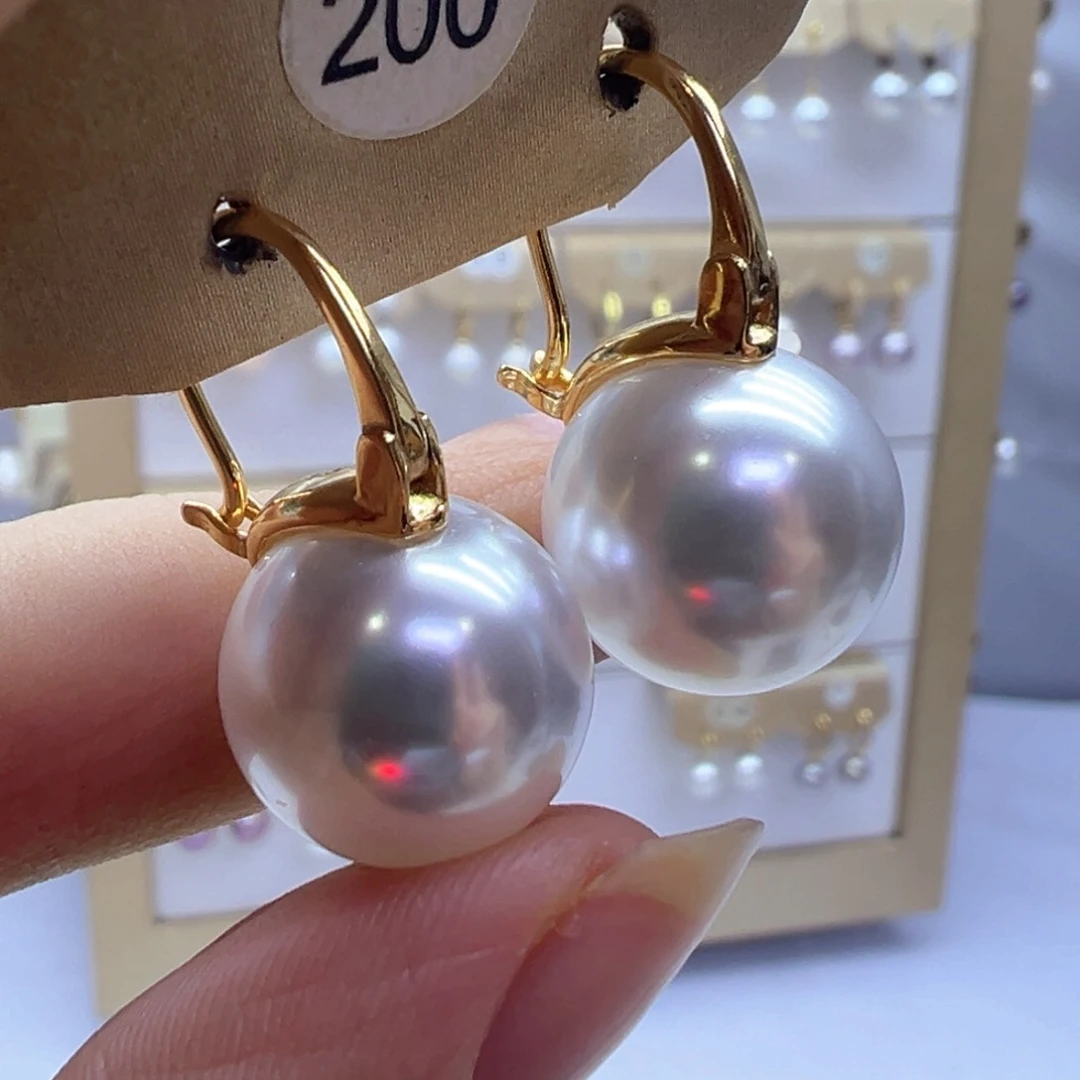 银S925镶嵌淡水珍珠耳饰