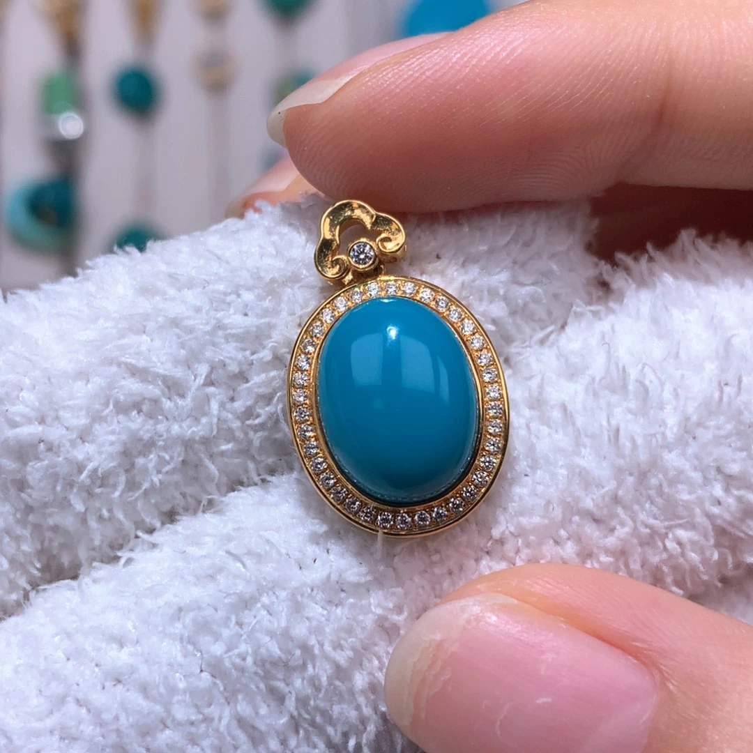 小****18K金镶嵌绿松石珠宝奇石