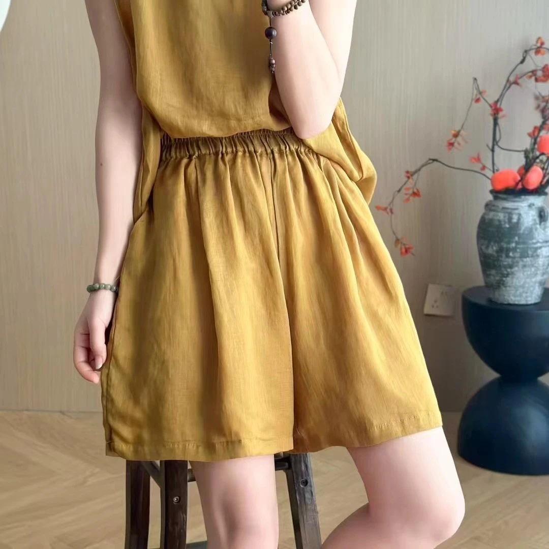 001苎麻松紧腰短裤（穿150斤）