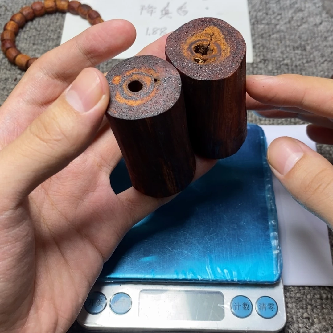 藤类降真香手把件黄金甲虫漏