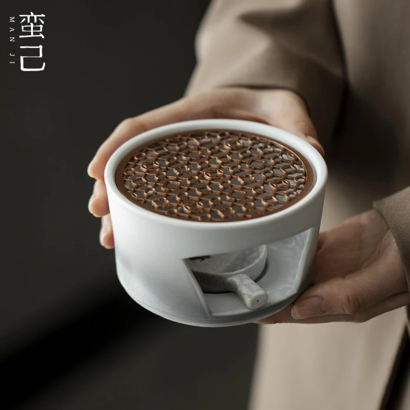 蛮己日式坑烧温茶炉子茶道配件蜡烛加热烛台煮茶温差保温陶瓷炉