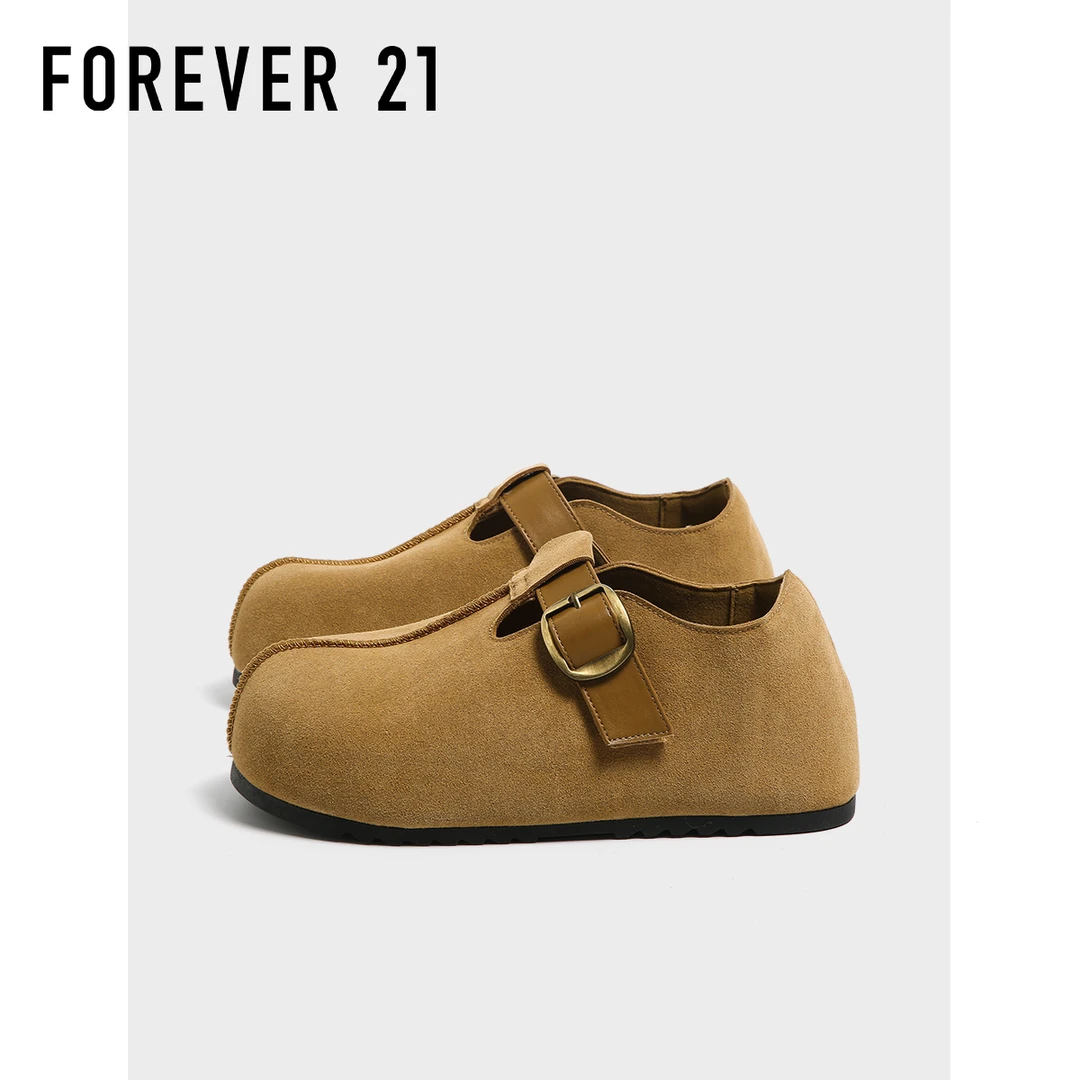 F21厚底大头全包勃肯鞋2025新款秋季软底舒适轻便休闲一脚蹬单鞋