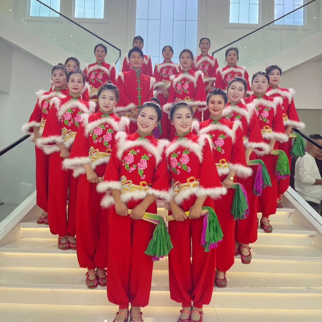 新疆西藏包邮曲沟辣妈2024新款女秧歌服舞蹈服打鼓服扇子舞迎亲队