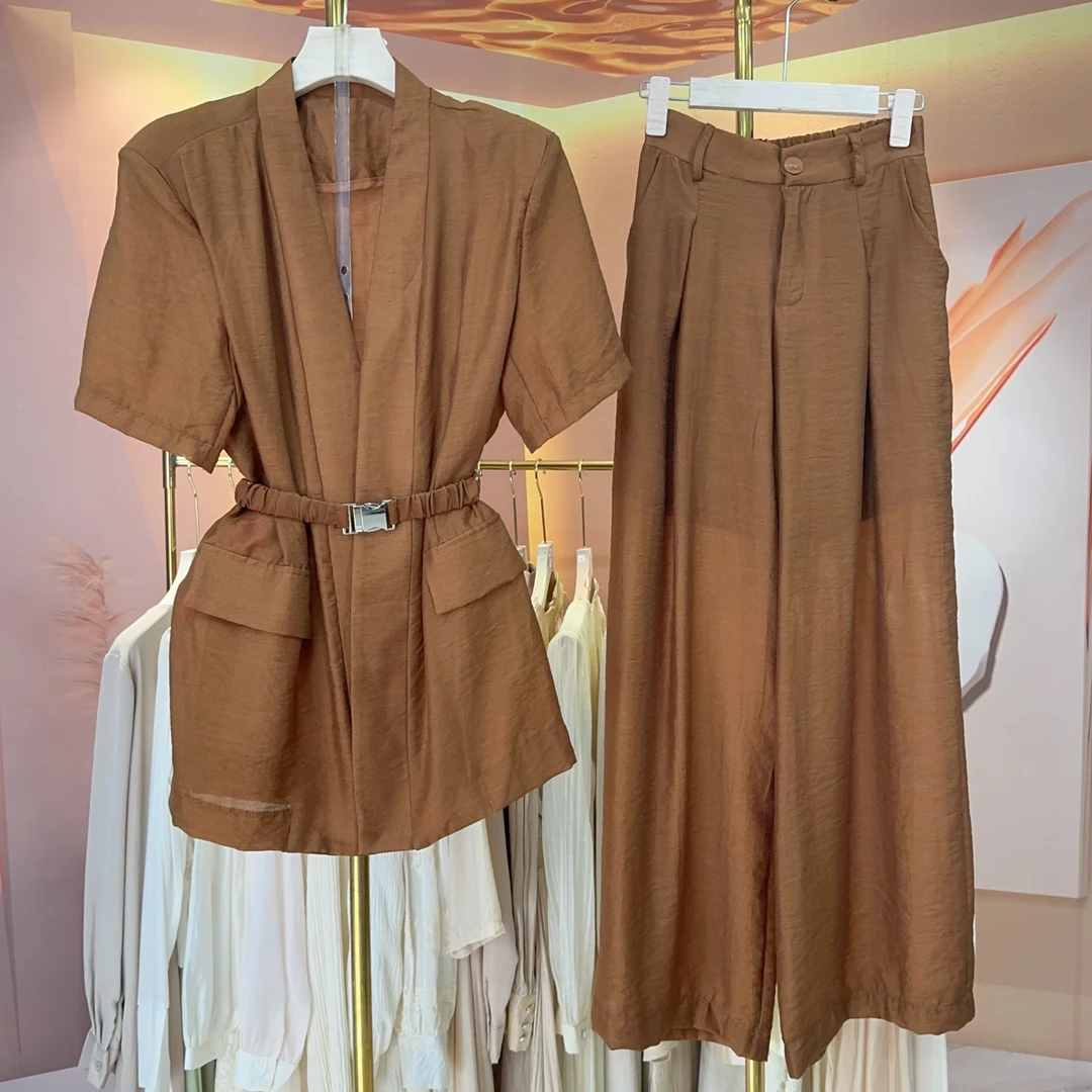 现货【RG841】2025年时尚气质百搭减龄显瘦新款小衫休闲裤女装套装