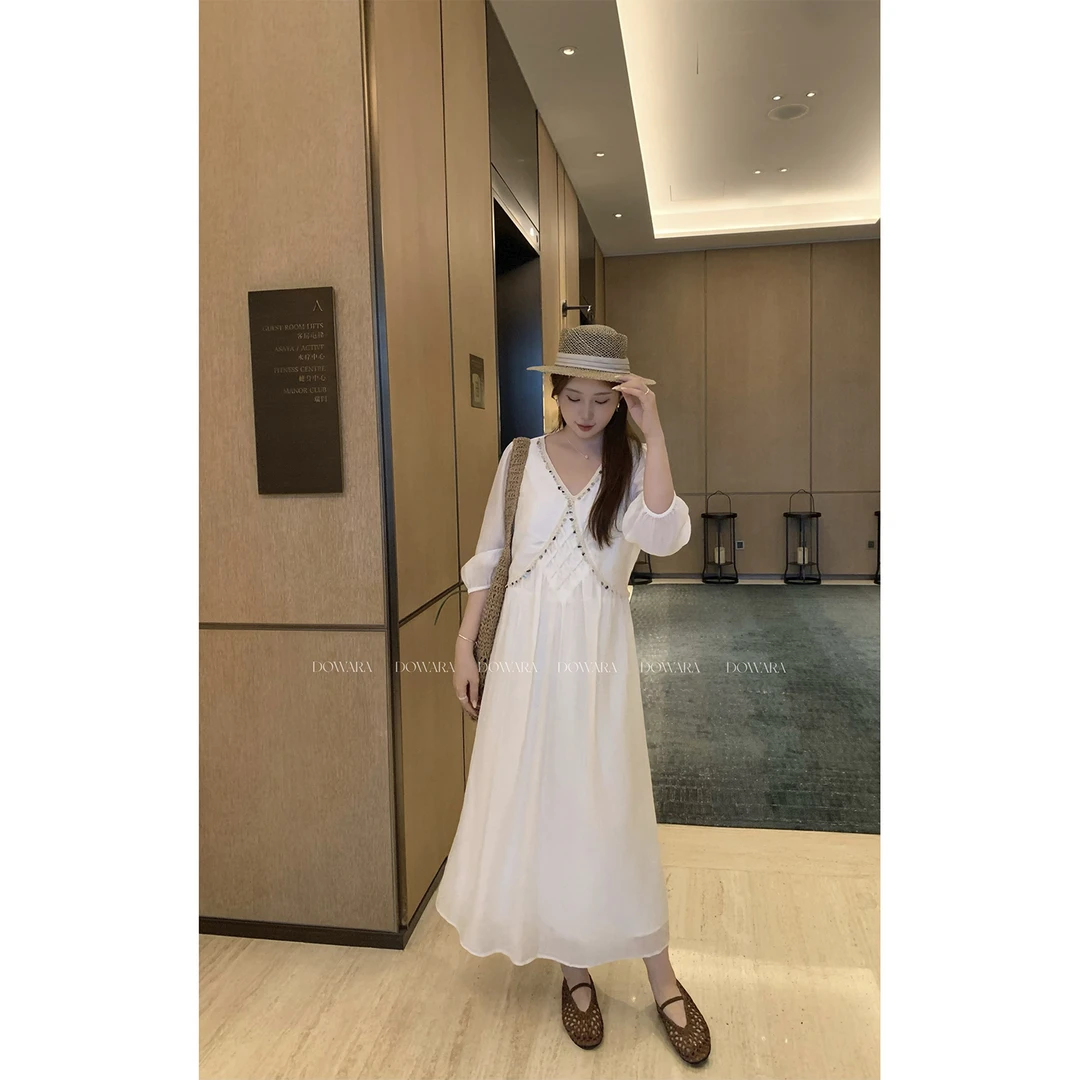 现货8832D大婉酱微胖定制【森林女神】莱赛尔波西米亚风连衣裙长裙