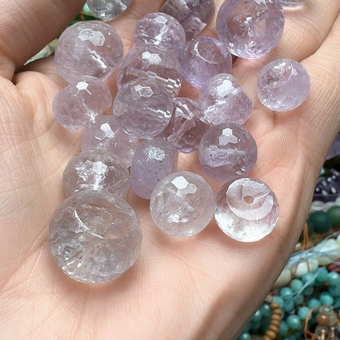 玛瑙/玉髓合金珠宝半成品5颗13-17m切面紫水晶