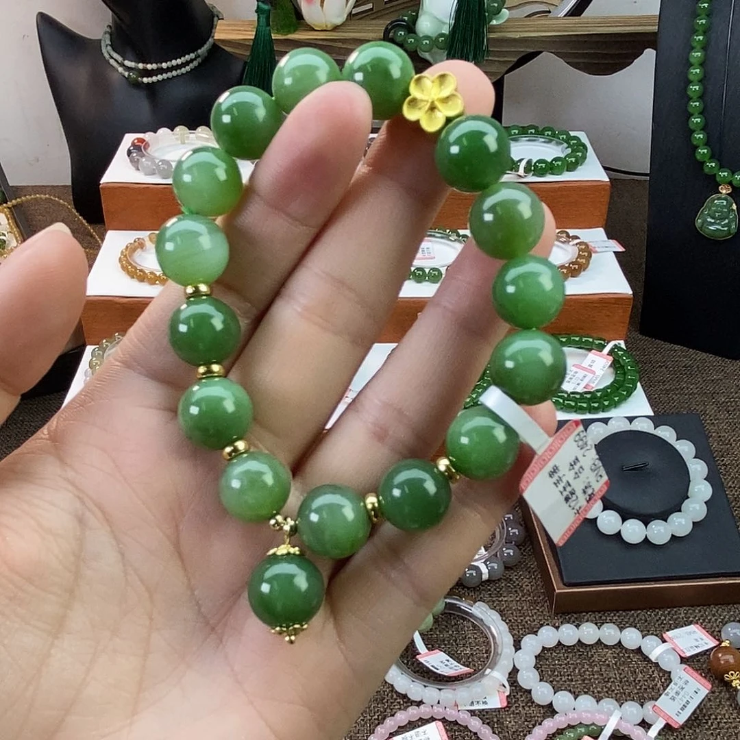 和田玉手串卡12未镶嵌