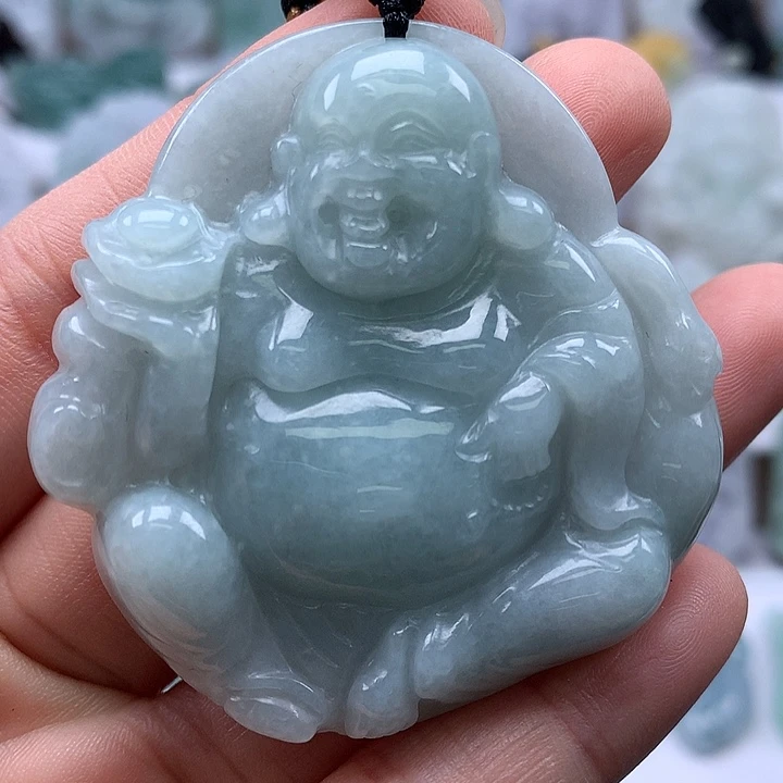 翡翠未镶嵌颈饰逍遥佛福利卡厚10+