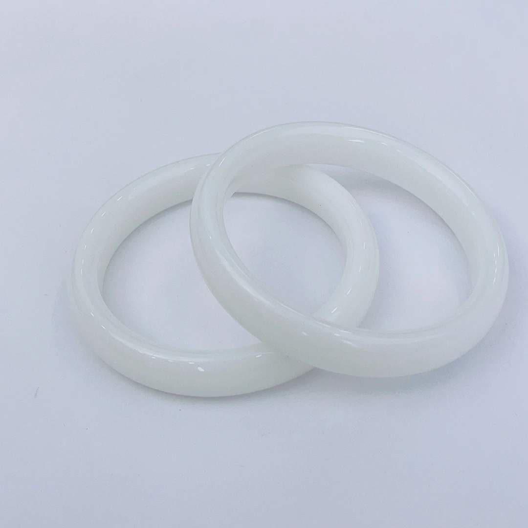 【凝脂白手镯】新疆 凝脂白手镯 油润细糯 宽13mm
