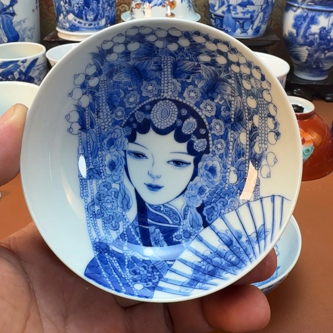 及***主陶杯子景德镇全手工手绘陶瓷