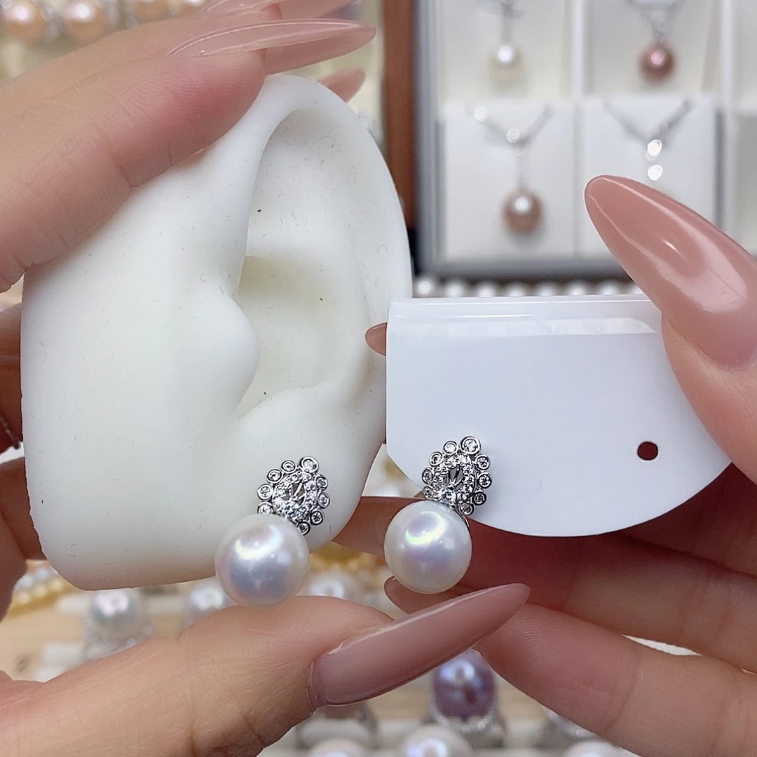 未镶嵌淡水珍珠耳饰F