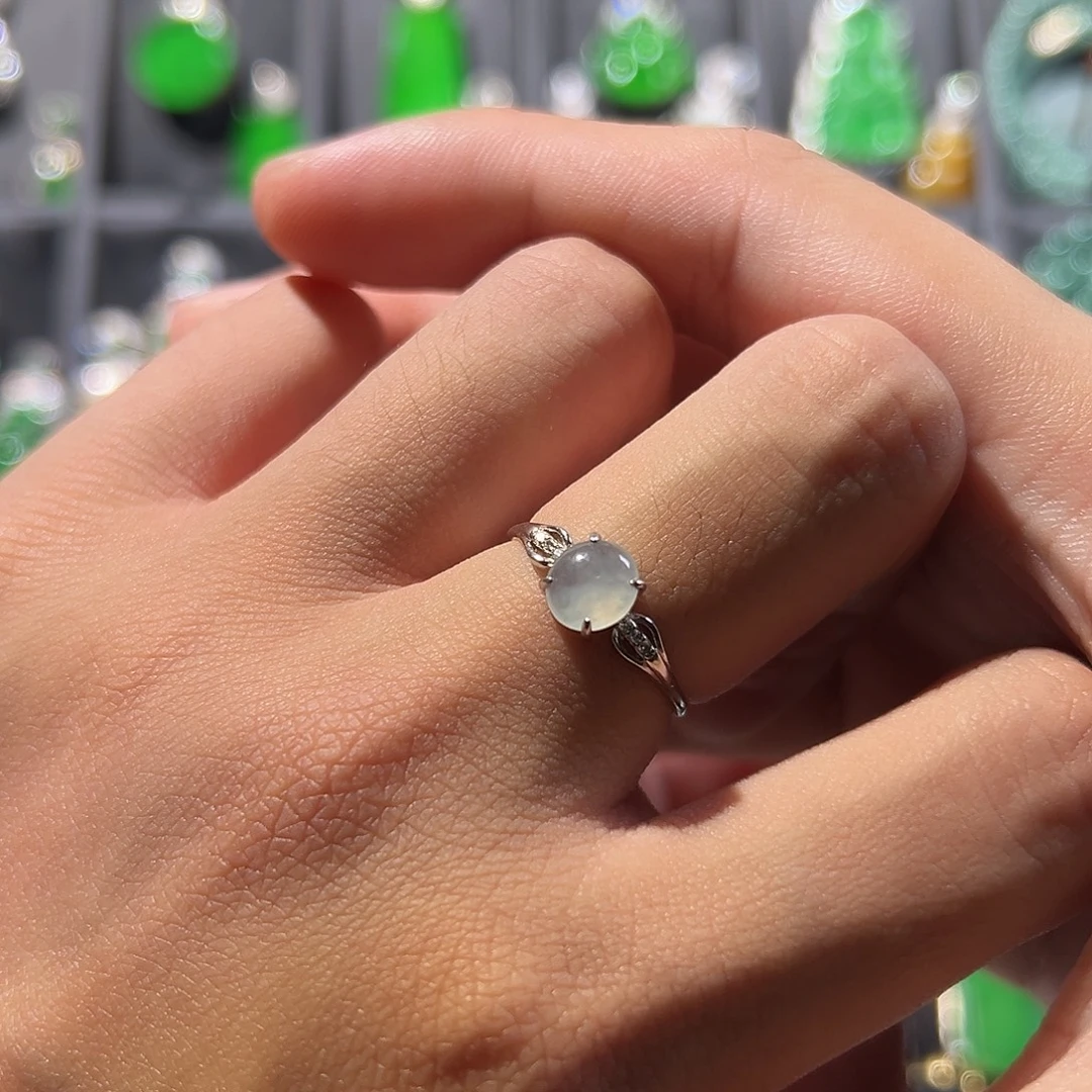 翡翠银S925镶嵌戒指