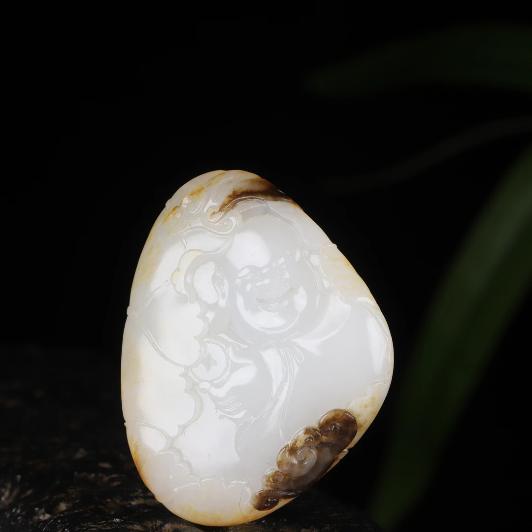 【汪氏】J-WSXD0033 新疆和田玉（子料） 弥勒佛 挂件