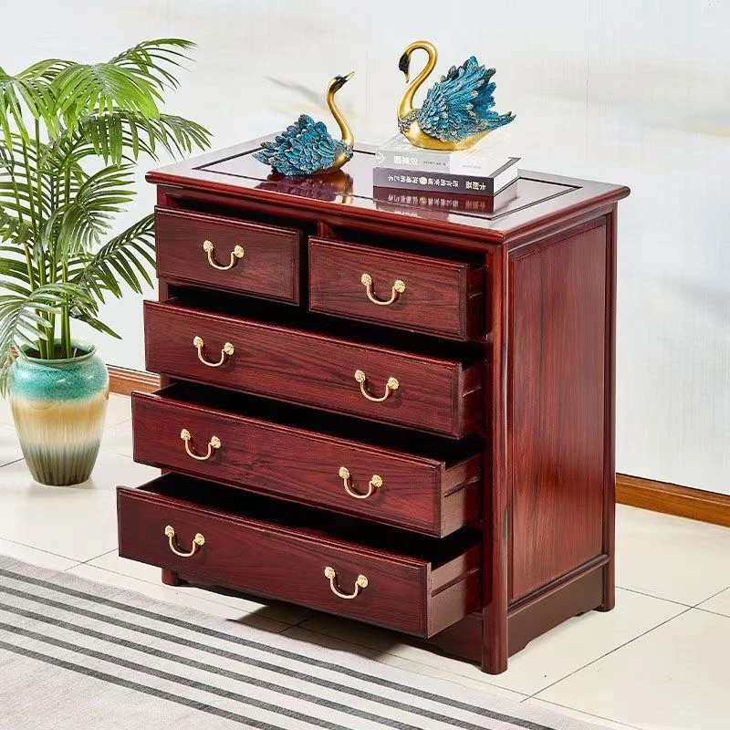 南美酸枝木五斗柜卧室带抽屉六斗柜新款储物柜客厅餐边柜