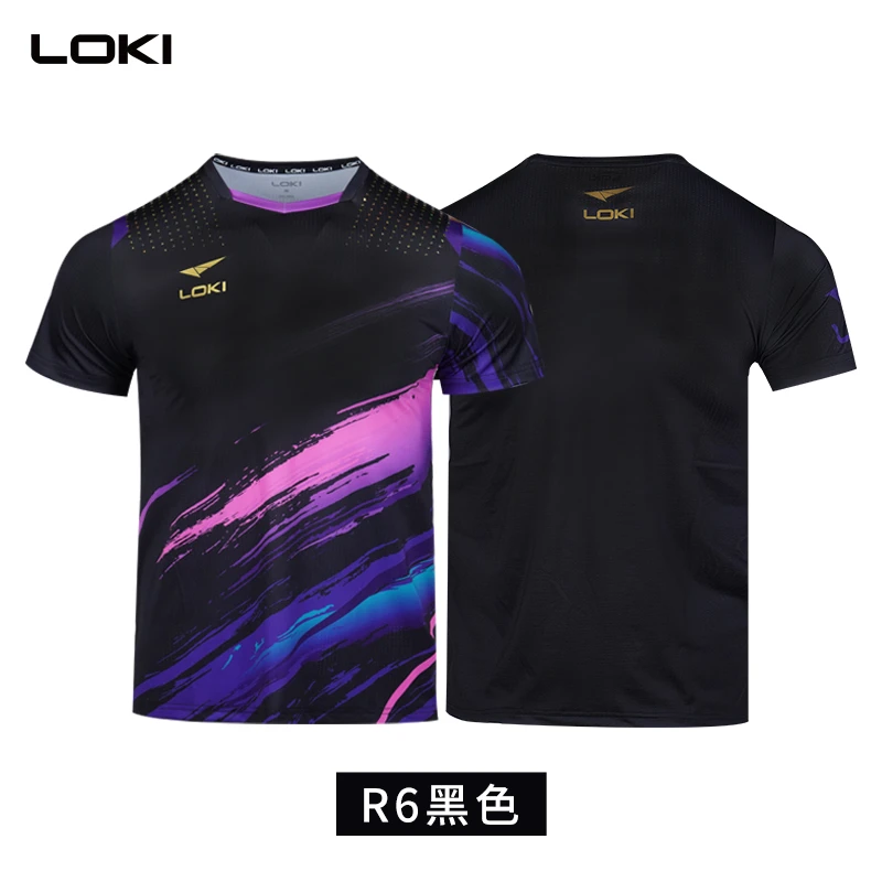 LOKI雷神R6梁靖崑同款乒乓球服短袖运动短袖宽松吸汗夏季圆领衣服