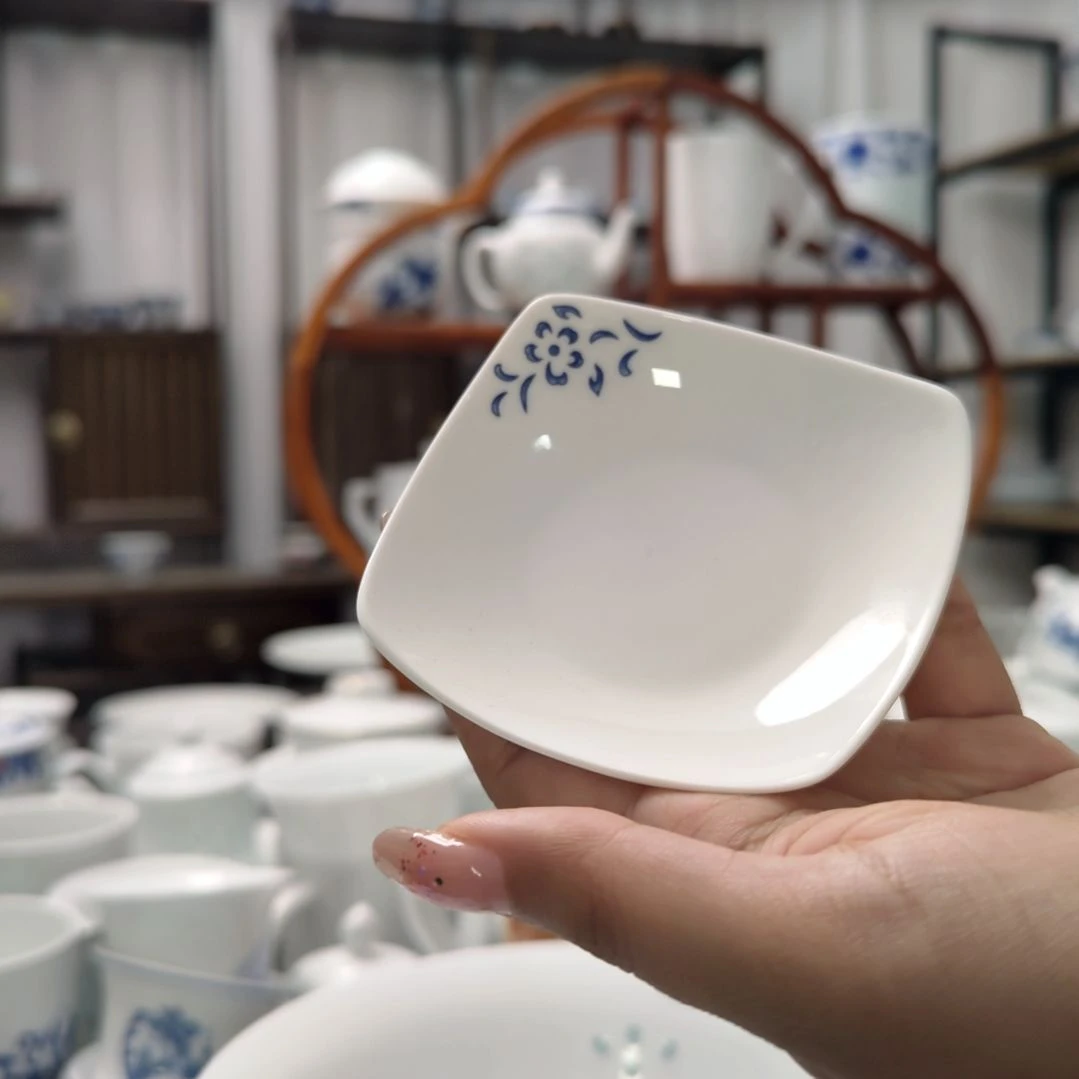 瓷清韵3寸方形味碟十只装