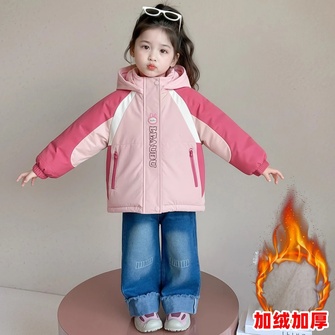 2025新款女童冬款卡通棉衣棉袄保暖宝宝洋气女童冲锋衣