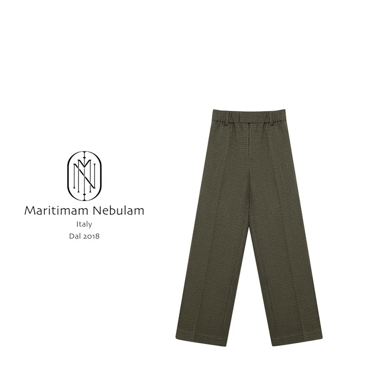 MN"品味格调"春夏格纹高腰复古显瘦长裤 XZ367