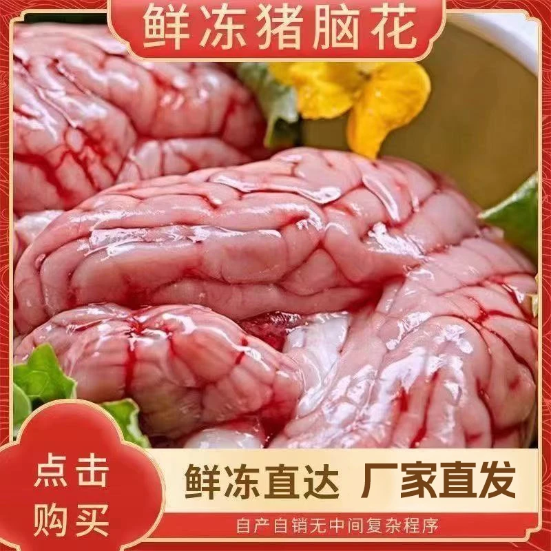 【抢24副】冷冻生猪脑花干净去血膜免处理适合火锅烧烤食材D