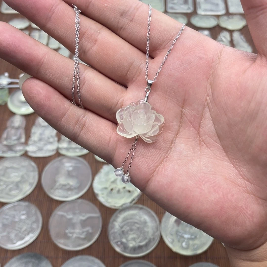 蛇纹石玉银S925镶嵌多样性随机发一