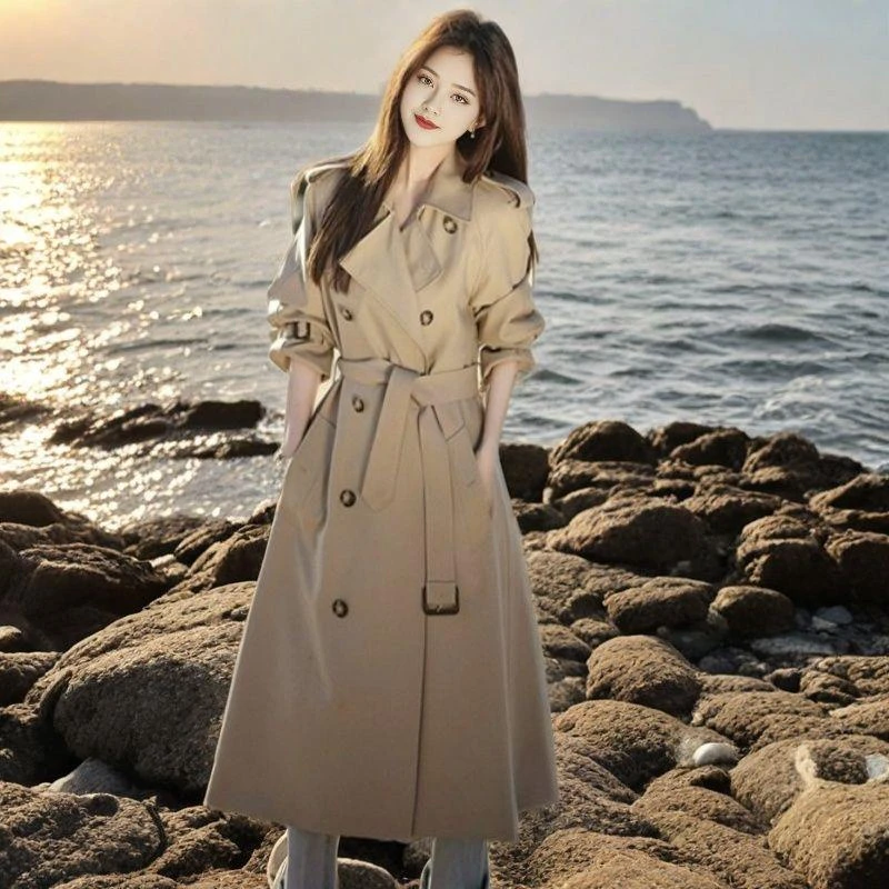 小个子春秋气质显瘦时尚H型百搭韩版英伦风收腰休闲风