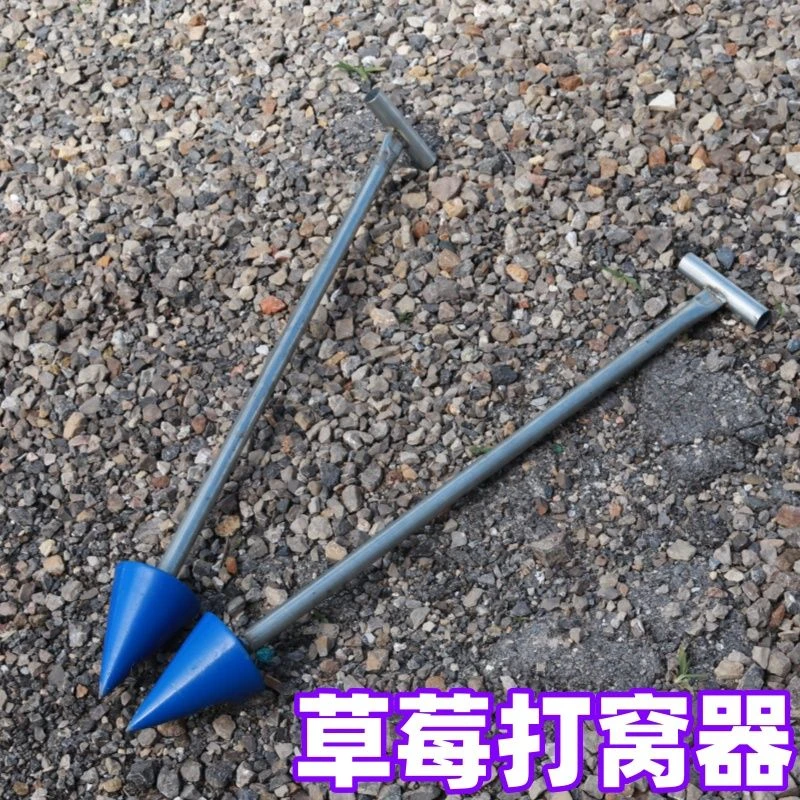 新款农用种草莓烟苗辣椒打孔器手动打孔器省时省力陀经久耐用金属