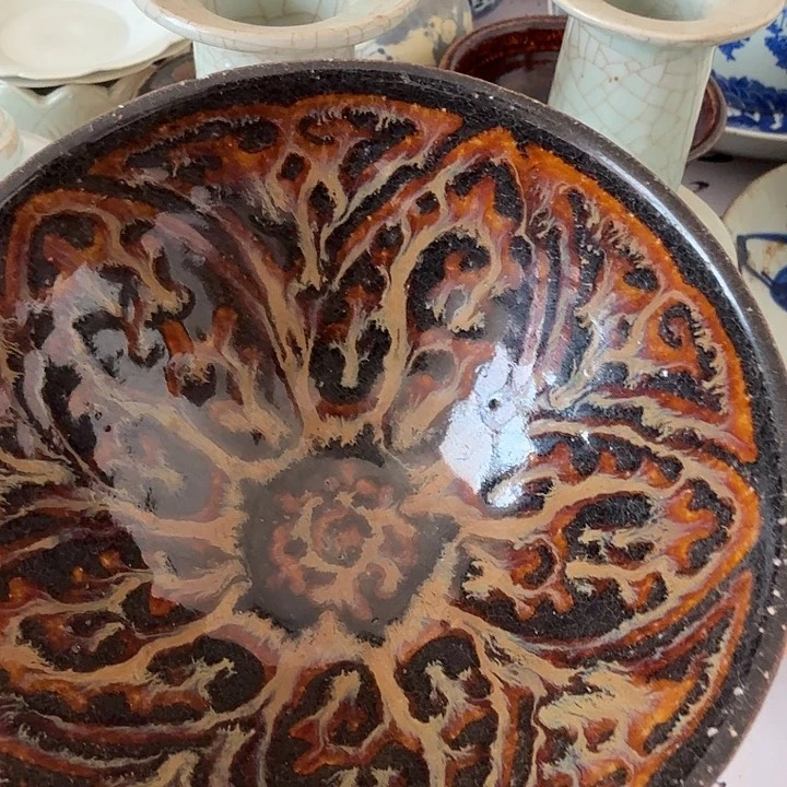 玩*吉州斗笠点彩碗