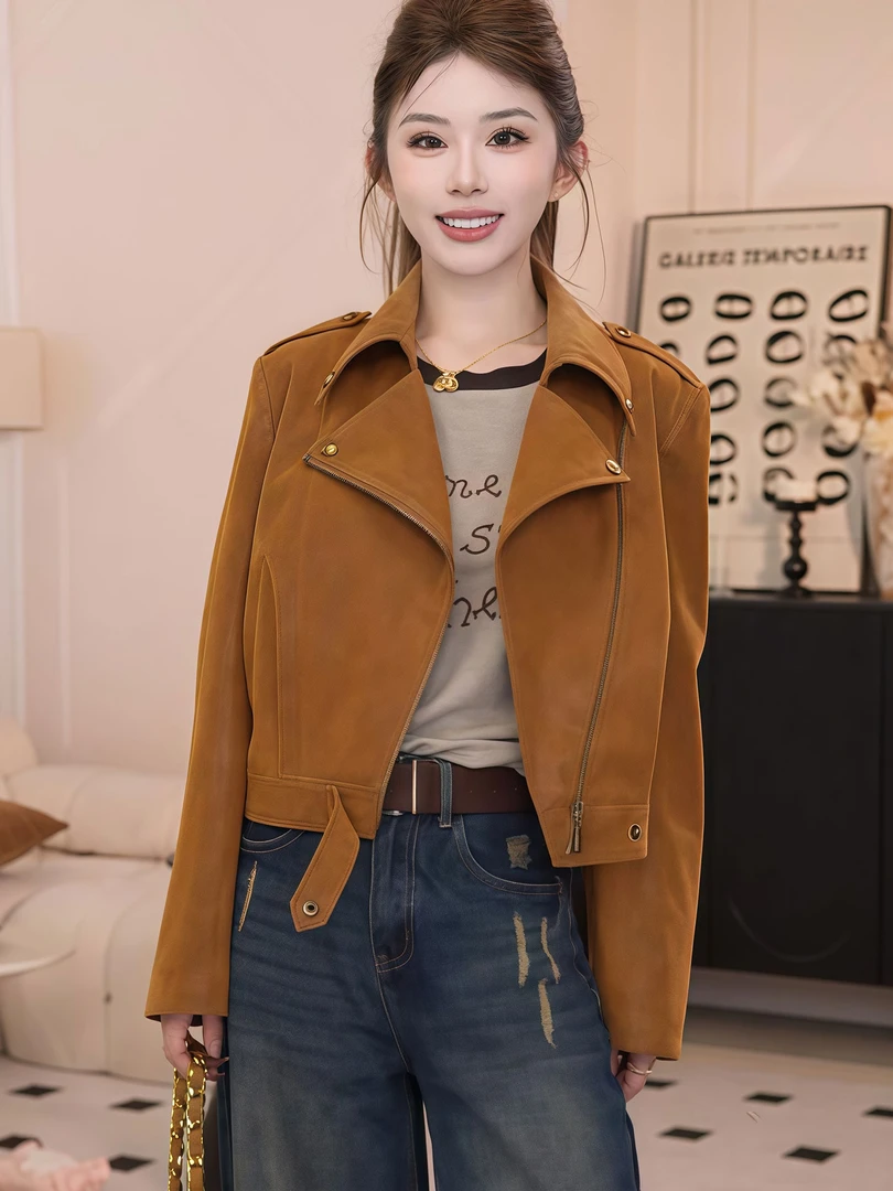 韩系短款外套女2025秋季新款小个子休闲时尚设计感显瘦夹克上衣女