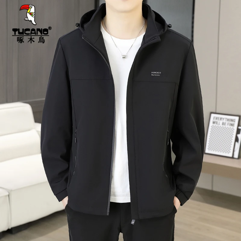 TUCANO/啄木鳥2025新款行政夹克商务通勤潮流百搭连帽可脱卸外套