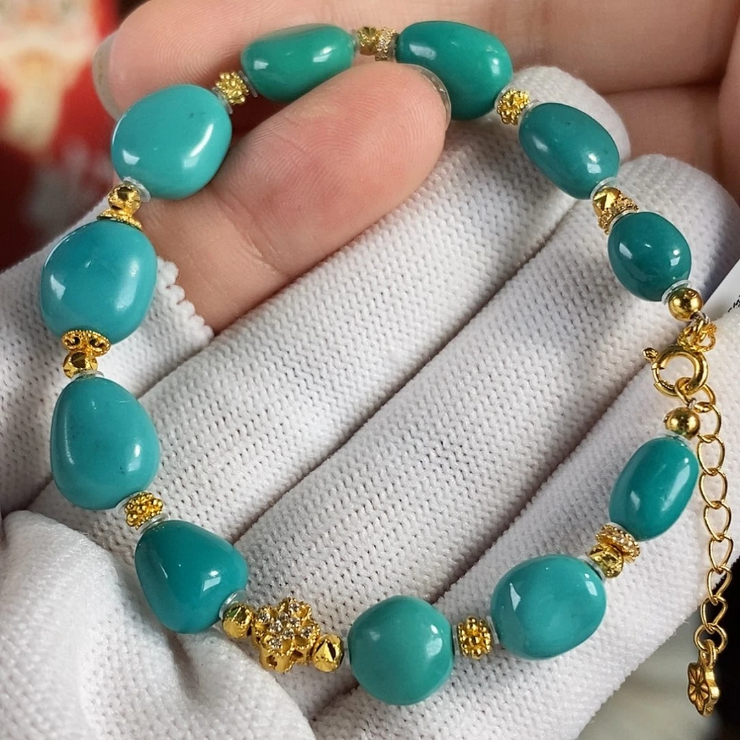 绿松石银S925镀金镶嵌珠宝奇石