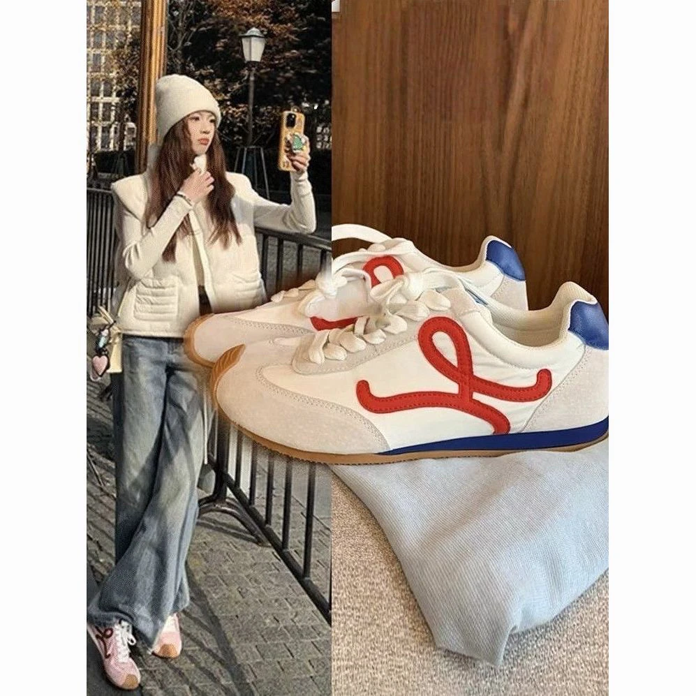 薄底德训鞋女2025春季爆款休闲阿甘丑萌鞋时尚百搭轻便运动鞋