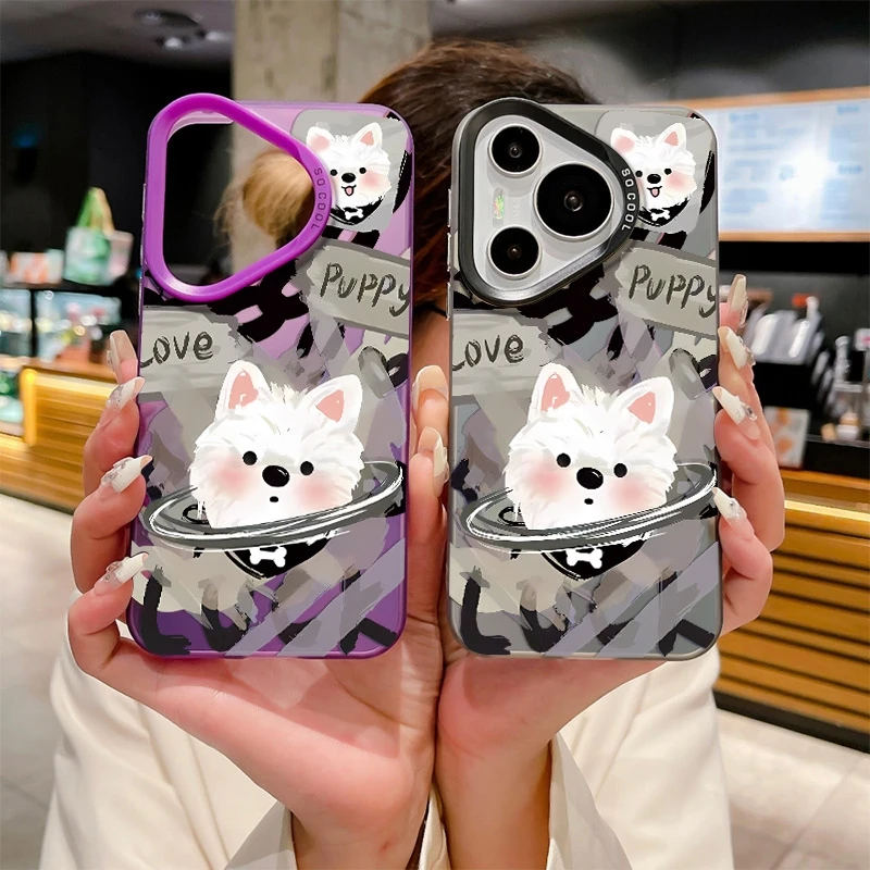 西高地小狗情侣新款全包苹果iPhone16/15/14/13华可爱卡通手机壳