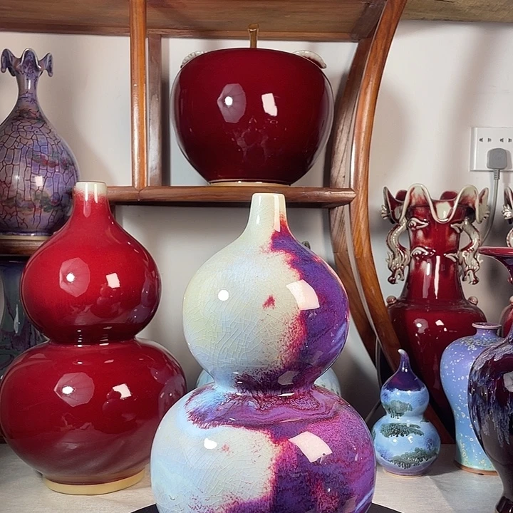 陶摆件钧瓷无双窑变无对