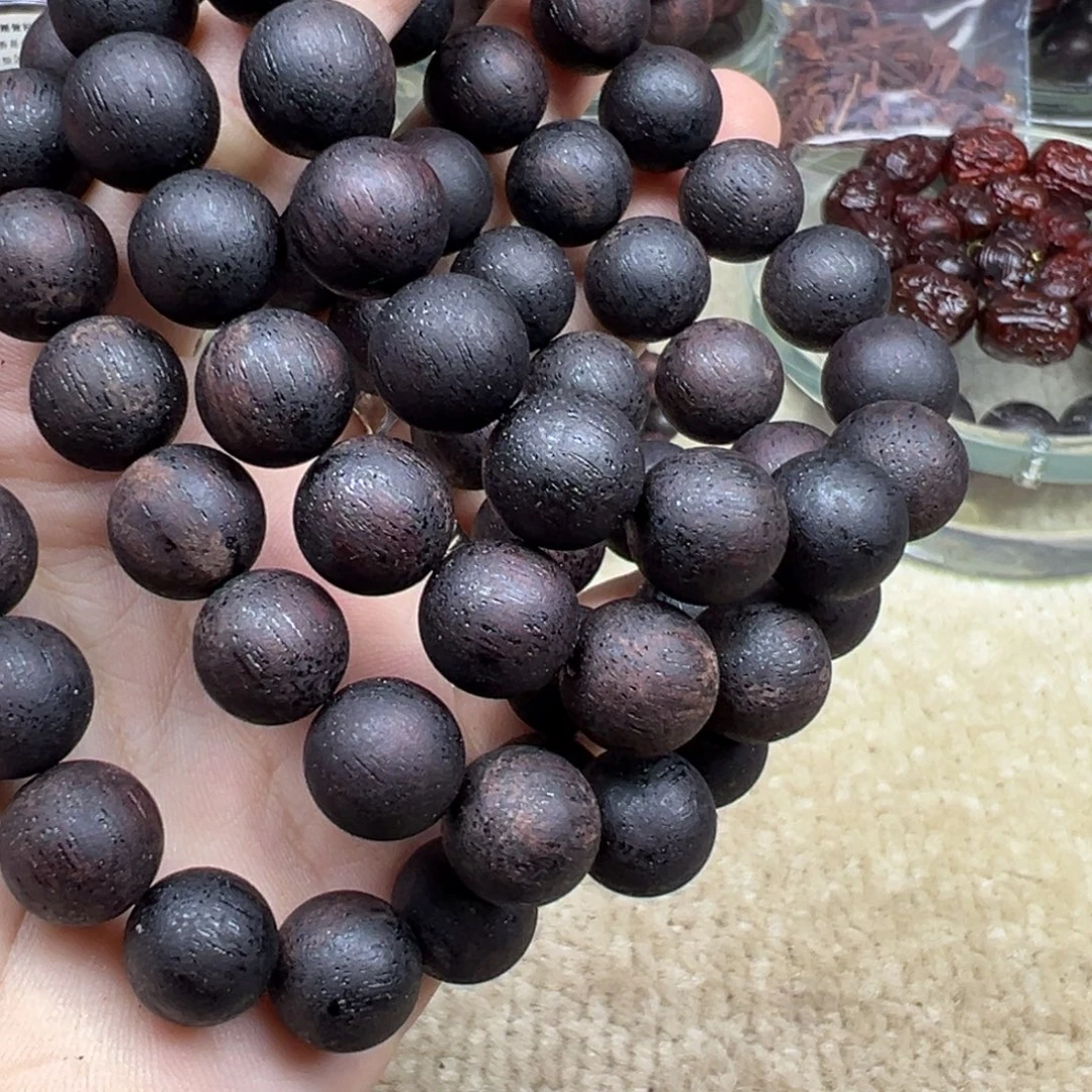 降真香手串/手链缅甸小叶降真香1.2黑油单圈