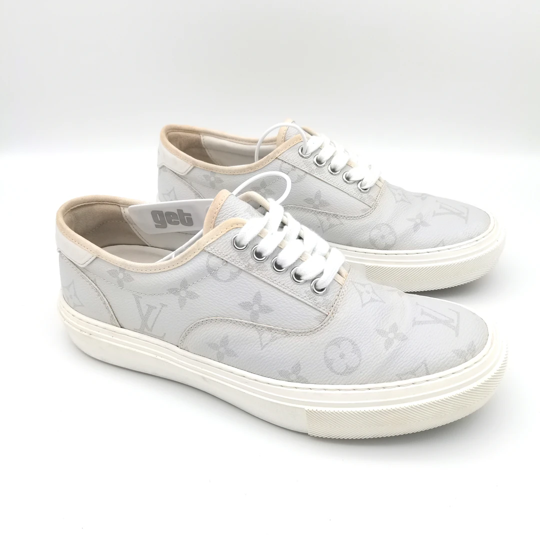 99新 LouisVuitton/路易威登 灰色满印老花休闲板鞋5.5欧VS0111