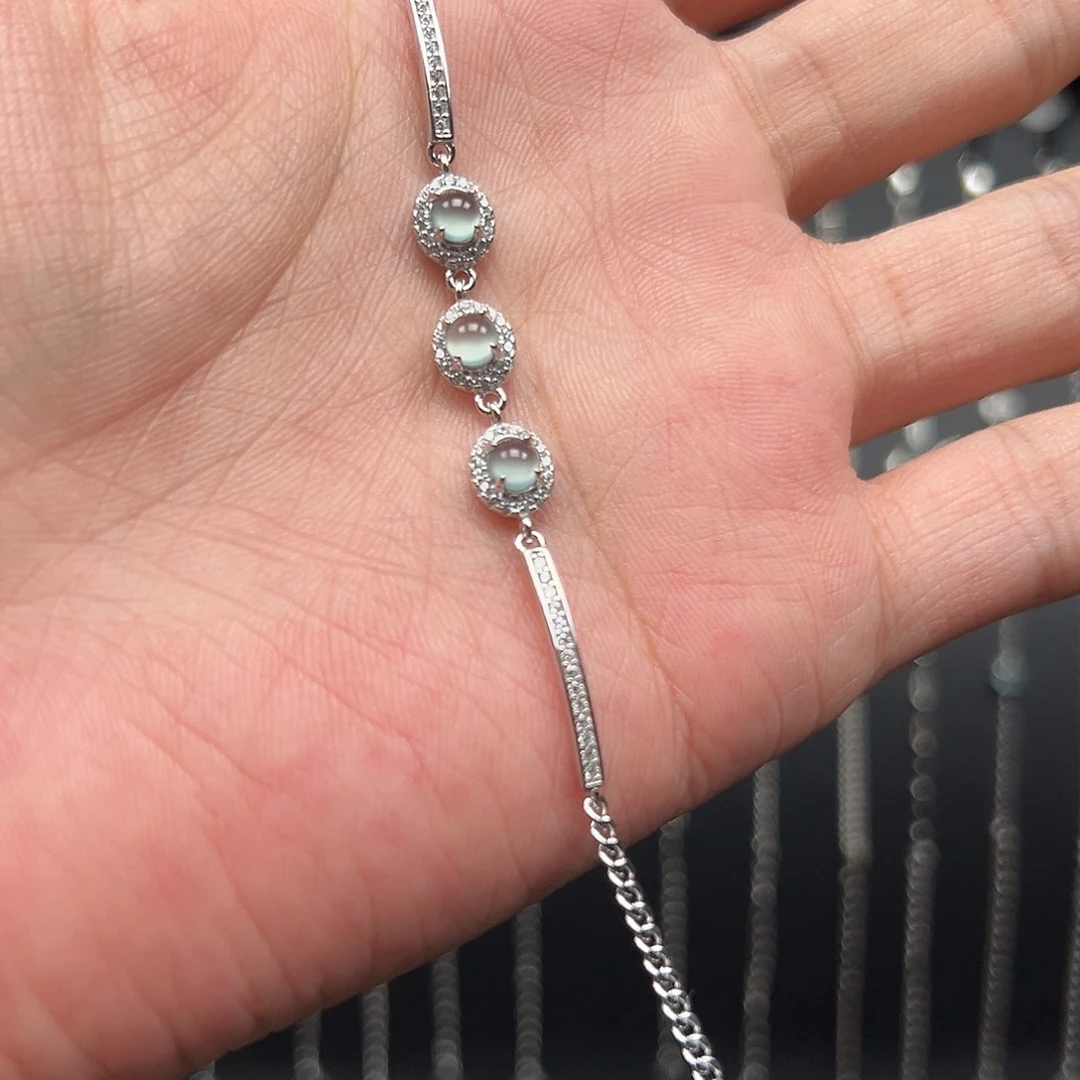 翡翠银S925镶嵌手链