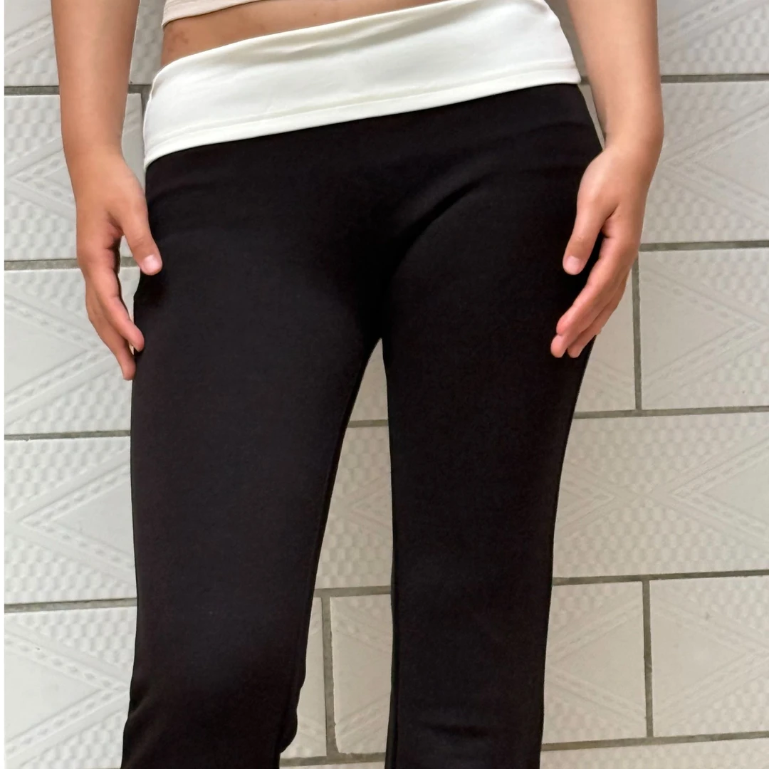 超舒服低腰运动休闲撞色显瘦微喇裤