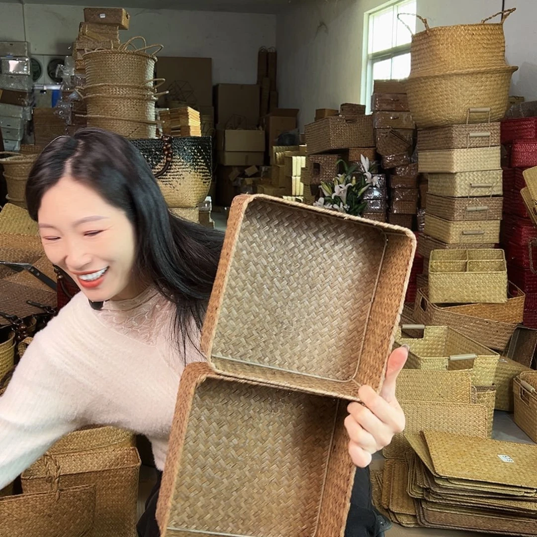 草编草编包/草编收纳盒带瑕疵