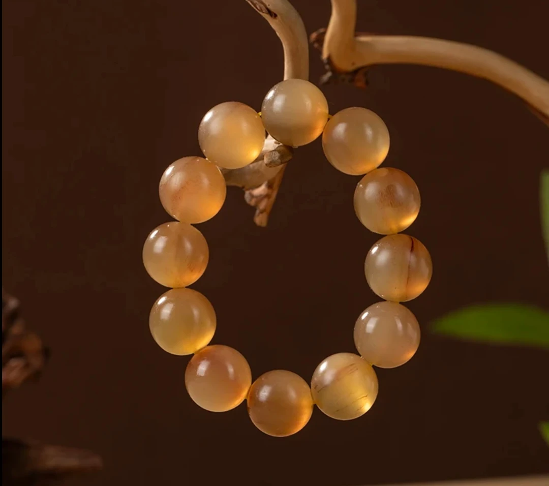 铜合金手链 天然西藏羊角满血手串真品文玩佛珠念珠族风文玩