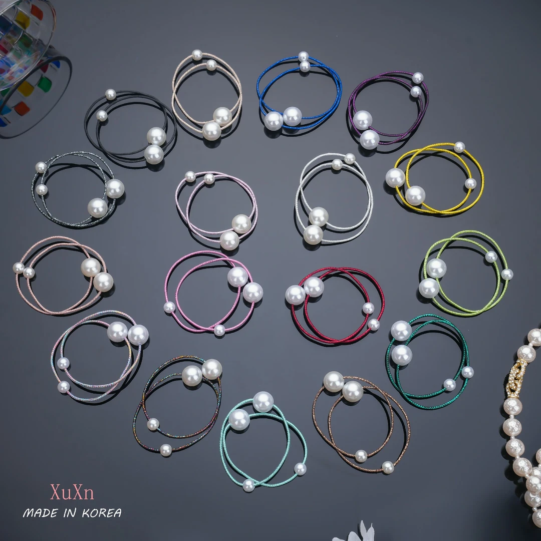 韩国大小双珠特细发圈发饰ins小众饰品氛围感小件饰品发饰精致