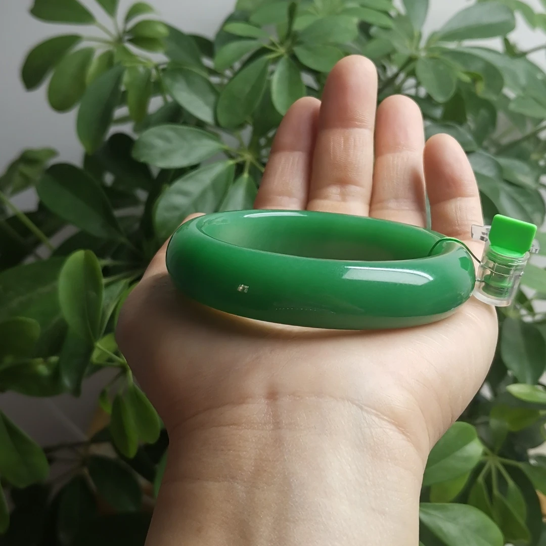 内蒙佘太翠绿玉手镯翠玉天然中国风饰品气质天然520送礼手镯