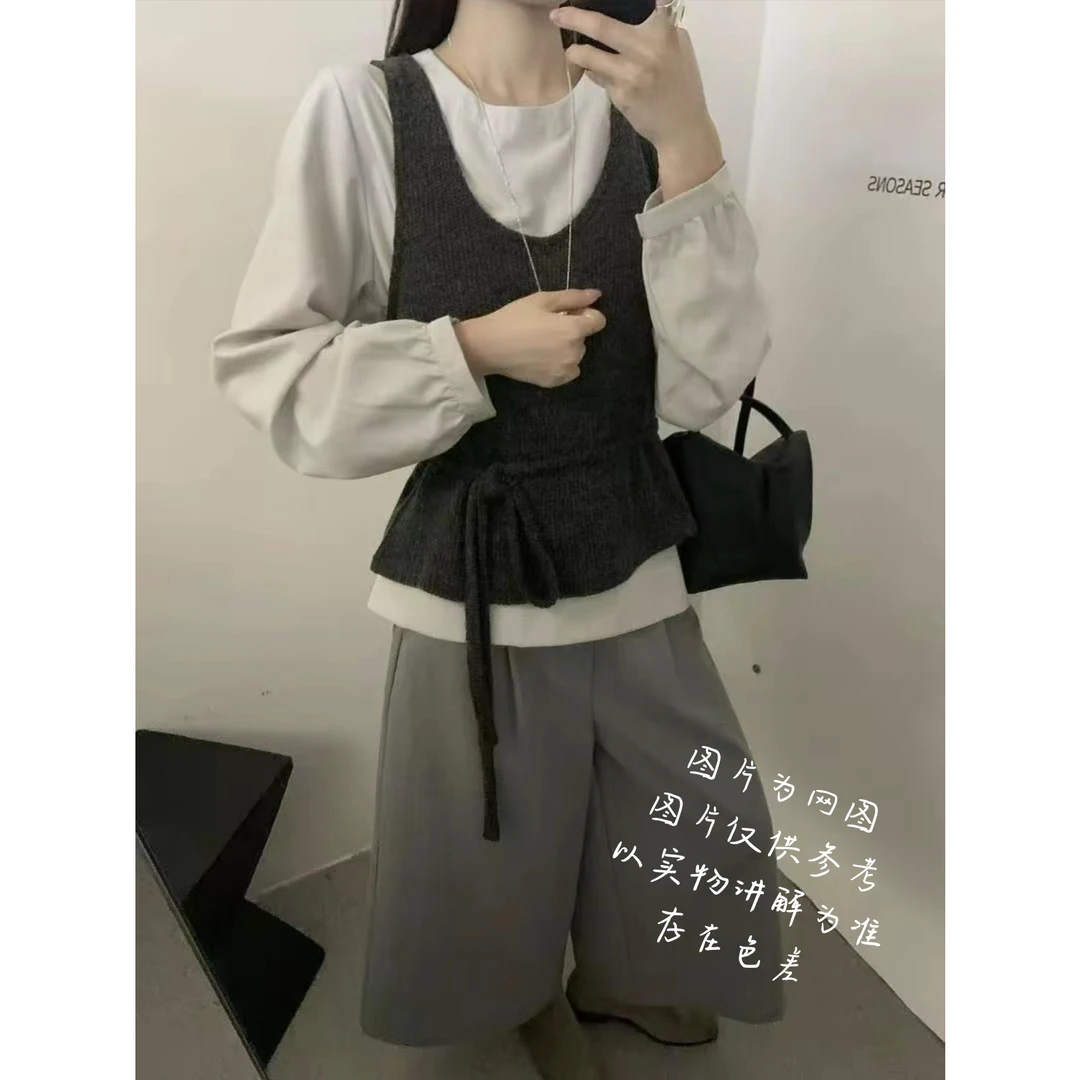 【大白莎家】2025秋季大码套装新款百搭爆款时尚三件套秋款女装胖mm
