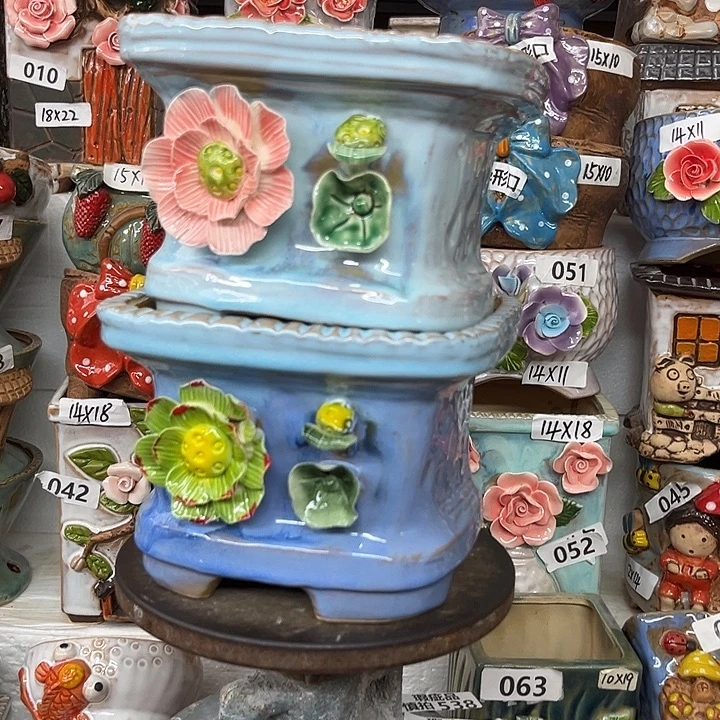 紫砂花盆粗陶材质多肉花盆