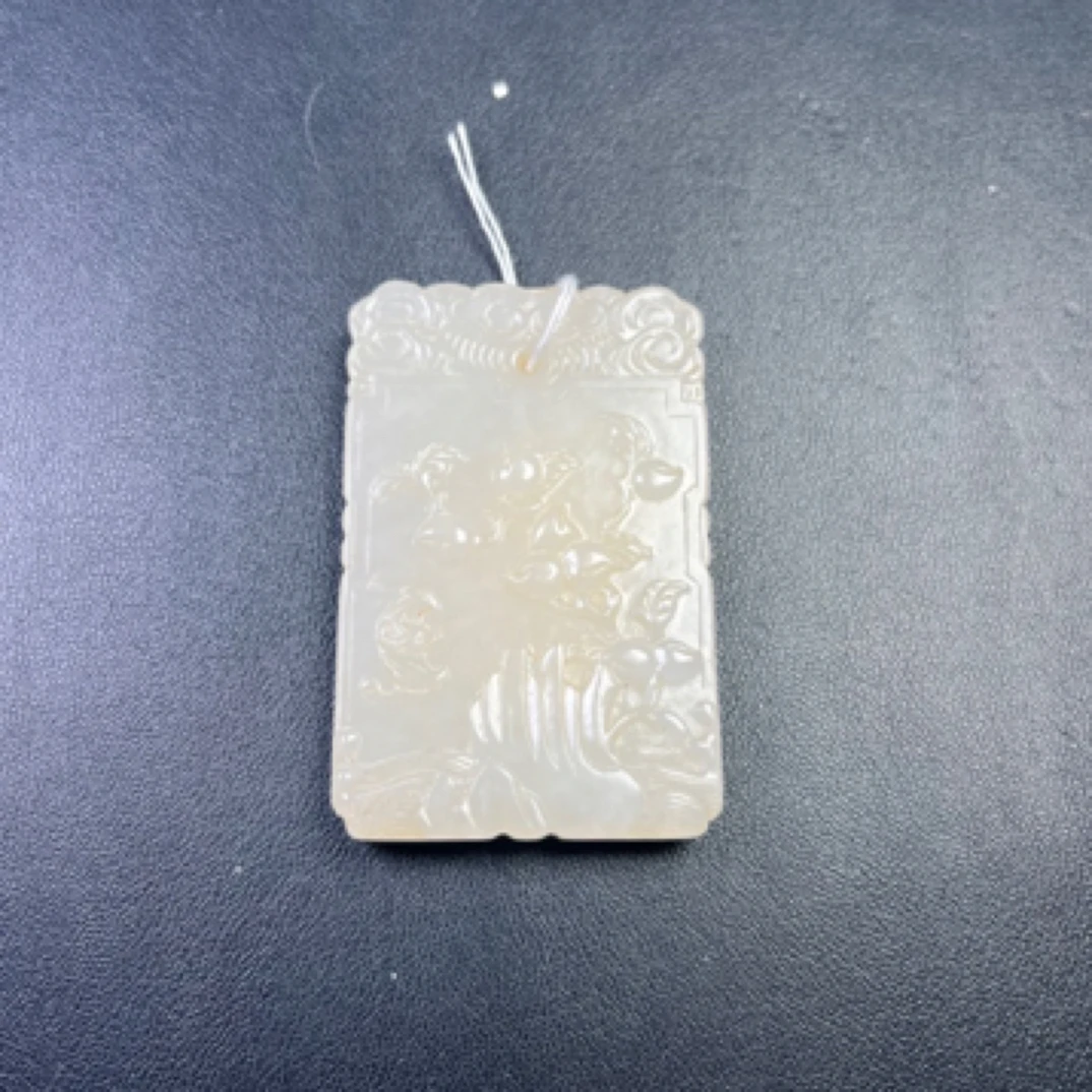 和田白玉福寿双全玉牌