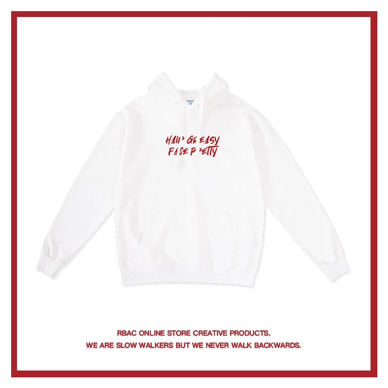 hair greasy face pretty｜RBAC｜情侣连帽卫衣圆领套头 创意百搭