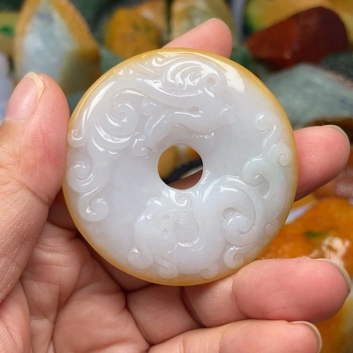 祥***翡翠未镶嵌挂件缅甸翡翠