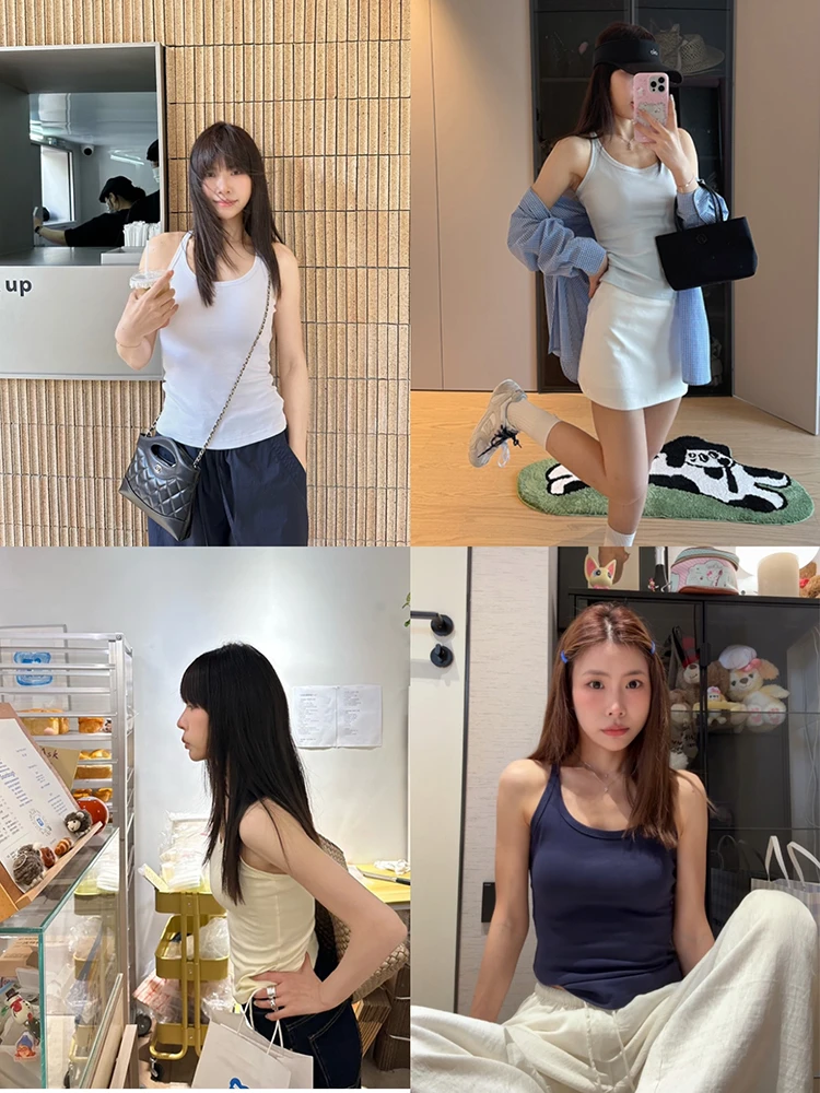 【多屯遮副乳系列】多色U领工字背心33