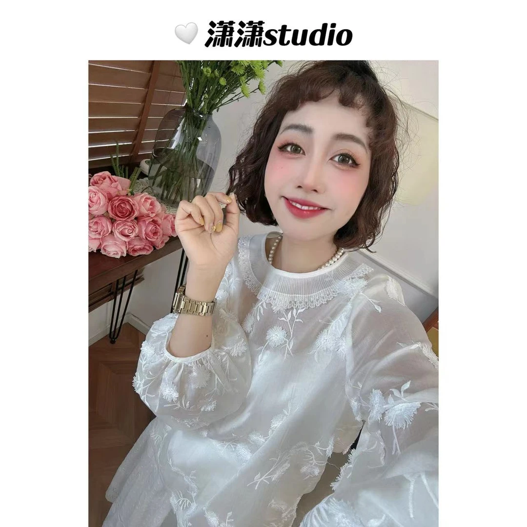 【花坊少女】【配吊带】【莱赛尔面料】潇潇超仙超美夏季可穿衬衣XM1107